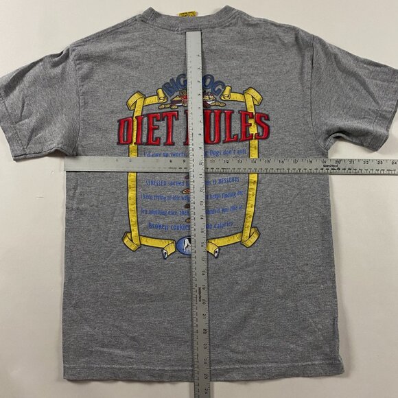 Vintage Y2K Big Dogs Diet Rules T Shirt Men's Size Small / Medium Gray Cotton - Picture 10 of 13